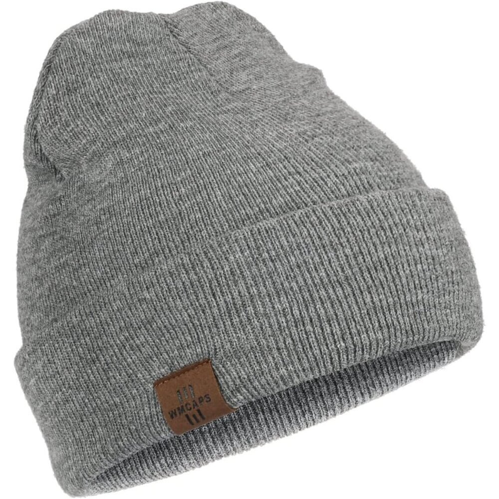 Men and Women Grey Acrylic Stretchy Daily Knit Warm Winter Beanie Hats